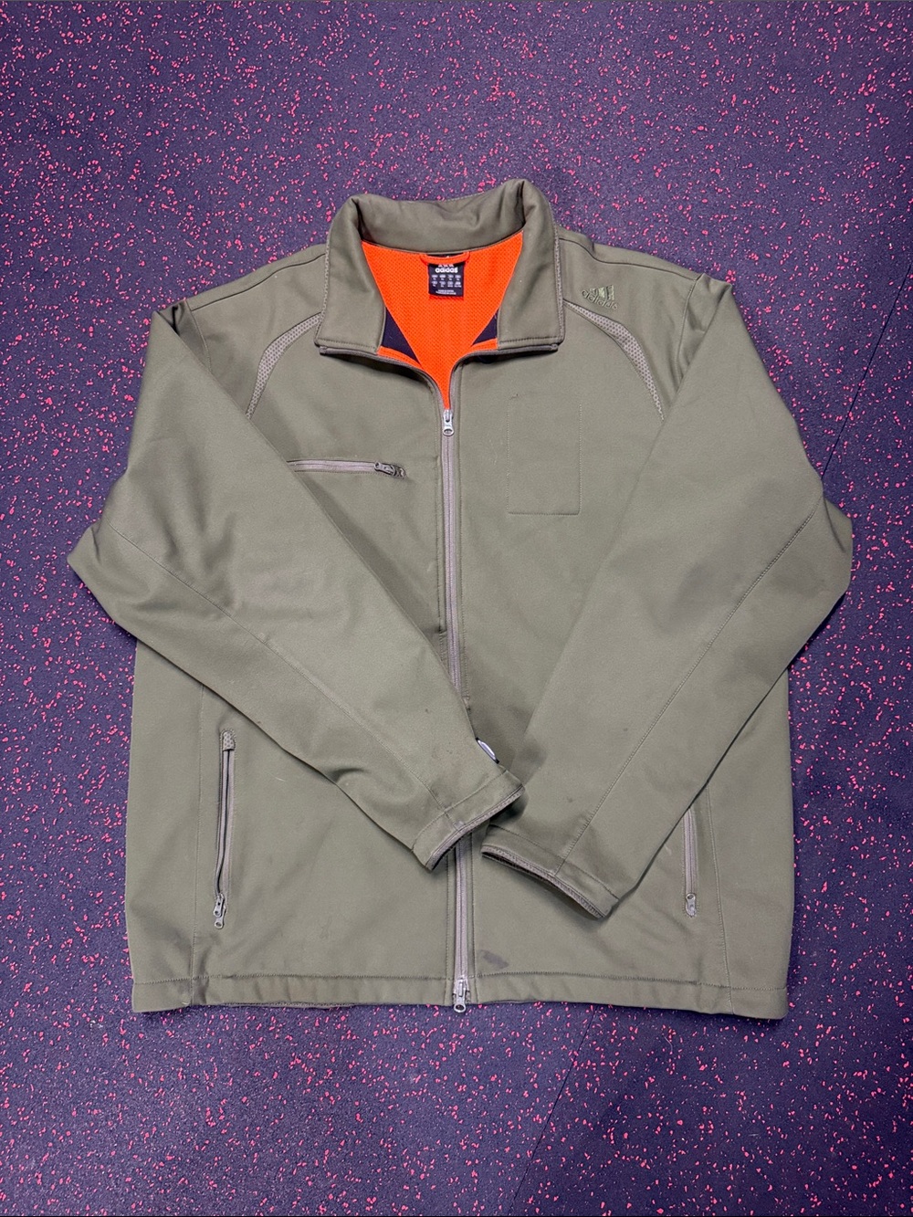 adidas Men's Olive Jacket with Orange Interior